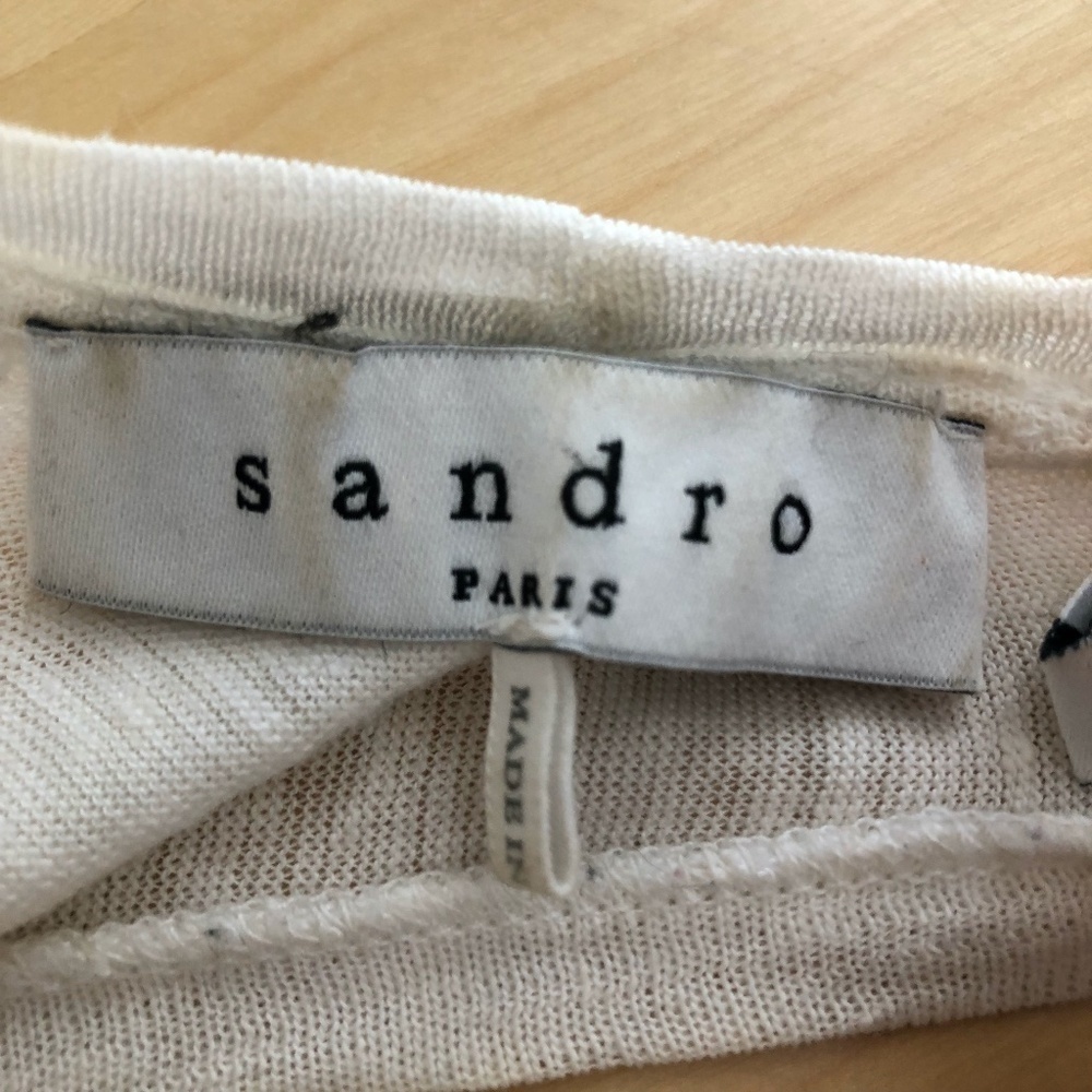 Sandro Paris Linen Lattice Back Tank Top - Picture 3 of 10